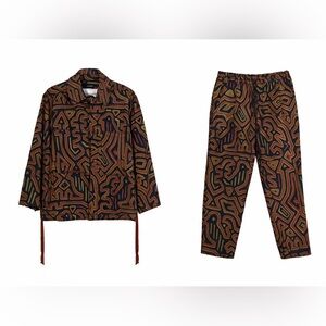 Song for the Mute Embroidered Velvet Suit Set One of a Kind Design UK48/US34